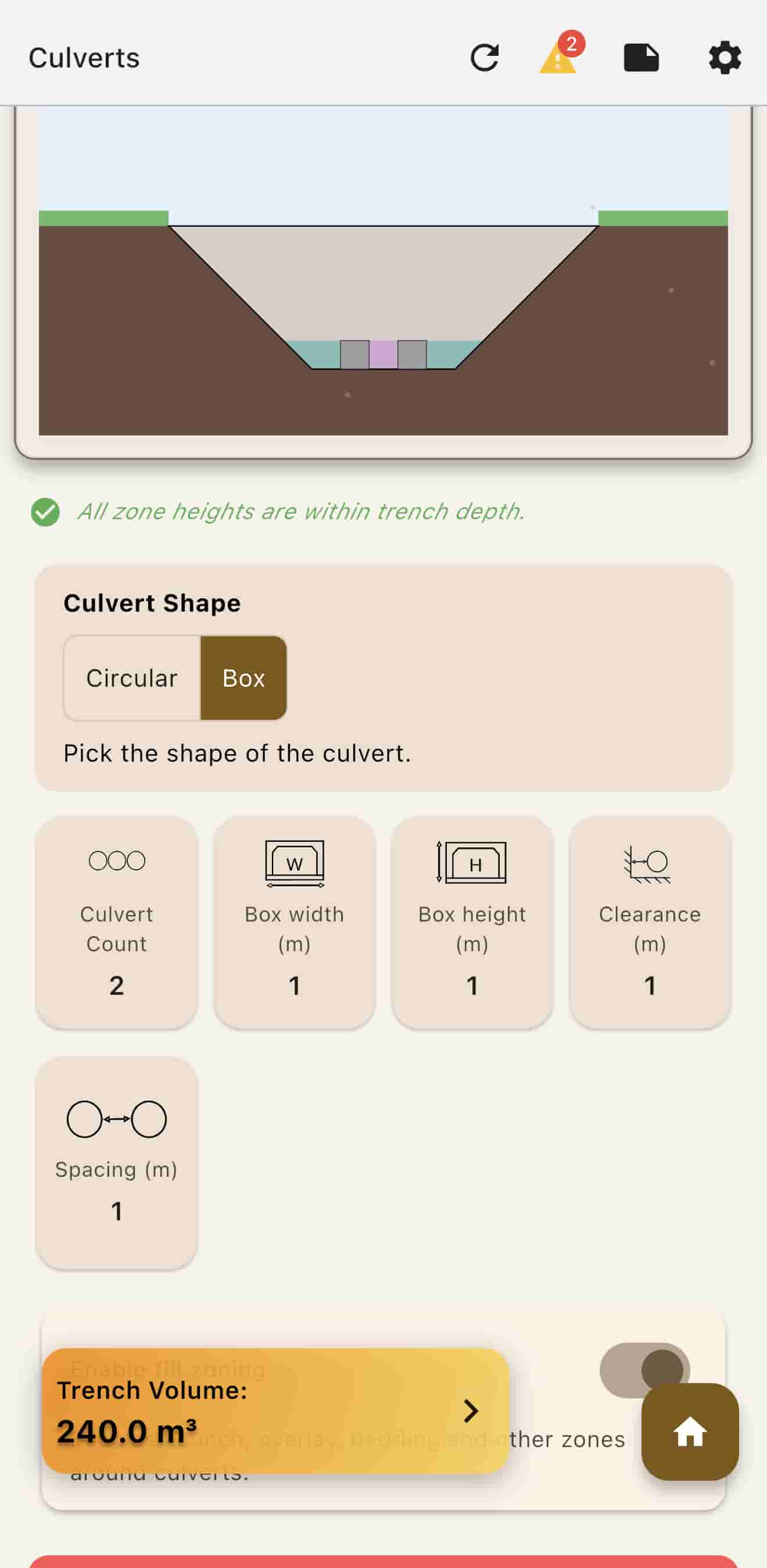 Culvert configuration and wizard